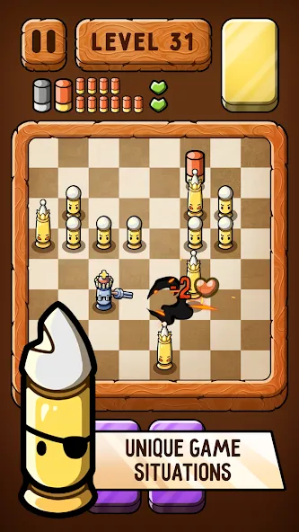 Bullet Chess: Board Shootout (Бюллет чесс) [МОД: Много монет, Открытые уровни и Мега MOD] Screenshot 4