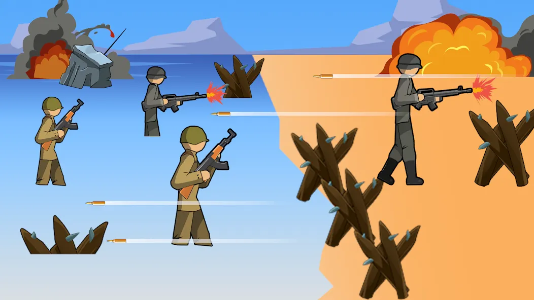 Stickman WW2 (Стикмэн Вторая Мировая война) [МОД: Все открыто, Дополнительные деньги и Меню MOD] Screenshot 1