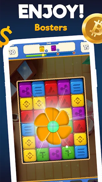 Crypto Blocks Puzzle Challenge [МОД: Бесконечные деньги, Монеты и Мега MOD] Screenshot 5