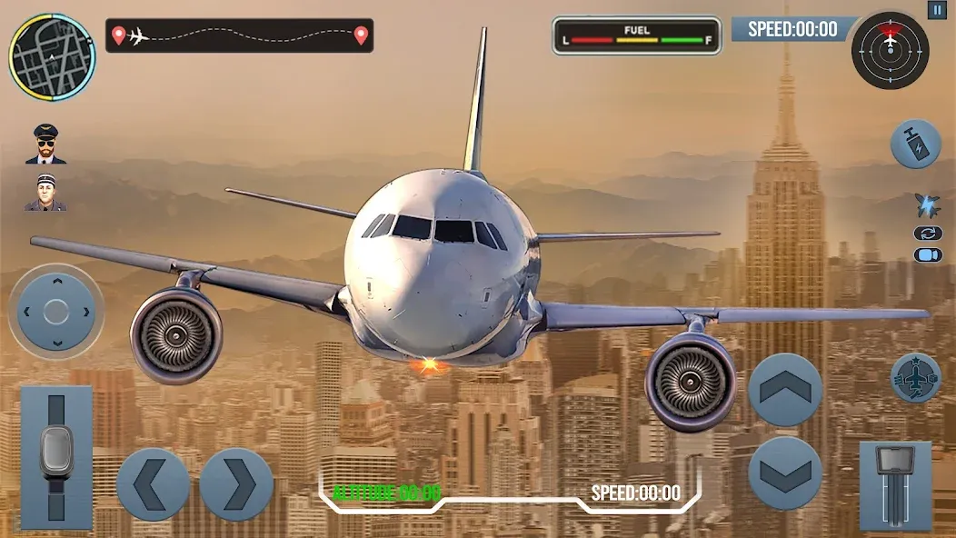 Airplane Simulator Plane Games [МОД: Все открыто, Дополнительные деньги и Меню MOD] Screenshot 1