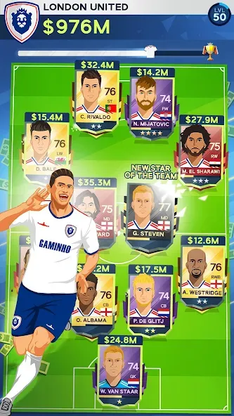 Idle Eleven - Soccer tycoon (Айдл Илевен) [МОД: Меню, Бесконечные монеты и Открытые уровни] Screenshot 5