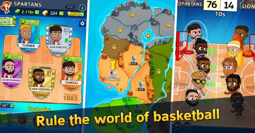 Idle Five Basketball tycoon (Айдл Файв Баскетбольный тайкун) [МОД: Все открыто, Дополнительные деньги и Меню MOD] Screenshot 1
