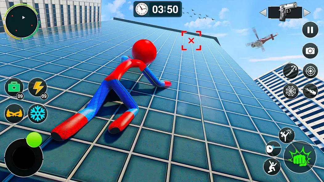 Flying Stickman Rope Hero Game [МОД: Меню, Бесконечные монеты и Открытые уровни] Screenshot 3