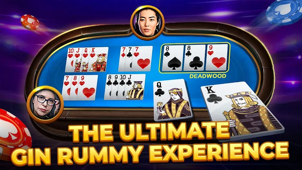 Gin Rummy - Card Game (Джин Рами) [МОД: Все открыто, Дополнительные деньги и Меню MOD] Screenshot 2