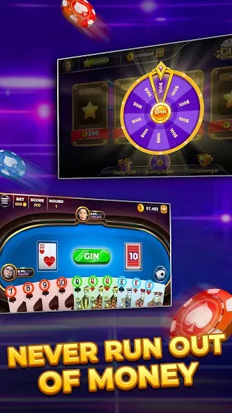 Gin Rummy - Card Game (Джин Рами) [МОД: Все открыто, Дополнительные деньги и Меню MOD] Screenshot 4