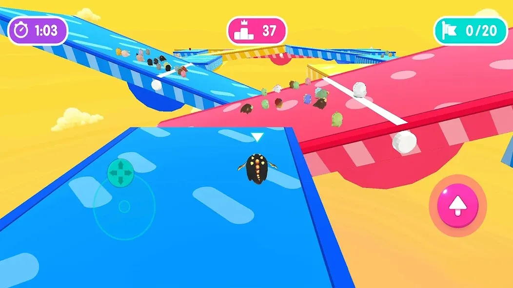 Fall.io - Race of Dino [МОД: Деньги, Монеты и Меню MOD] Screenshot 2