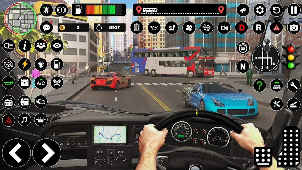 Bus Simulator : 3D Bus Games (Бас Драйвинг Симулятор ПВП Игра) [МОД: Бесконечные деньги, Монеты и Мега MOD] Screenshot 2