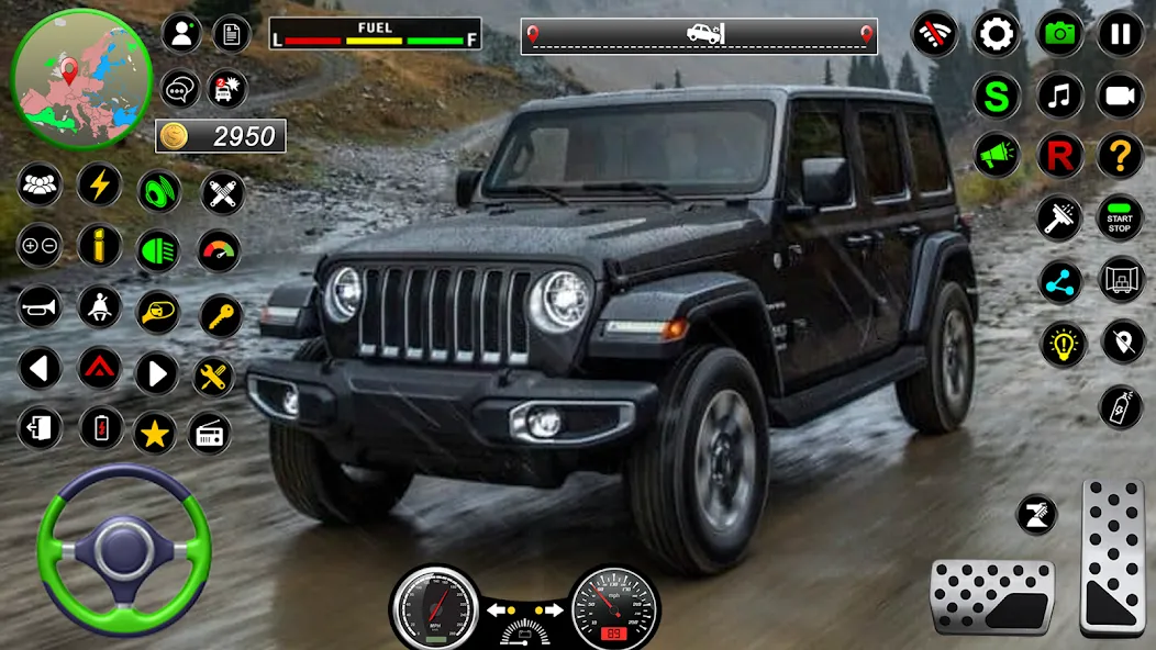 Jeep Driving Simulator offRoad (Джип Драйвинг Симулятор вне дороги) [МОД: Много монет, Открытые уровни и Мега MOD] Screenshot 1