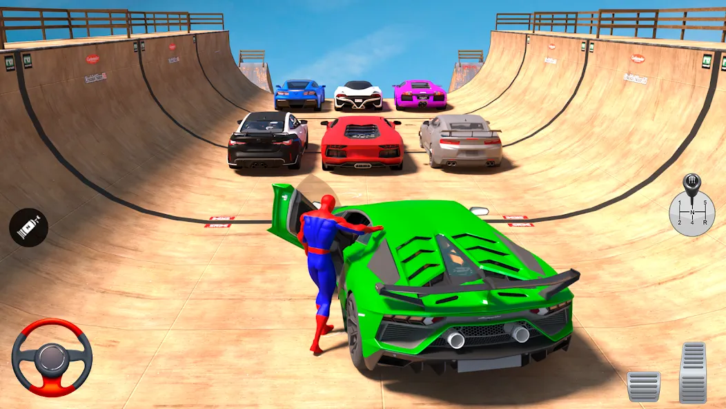 Superhero Car: Mega Ramp Games (Рамп Кар Гейм) [МОД: Много денег, Монет и Все открыто] Screenshot 1