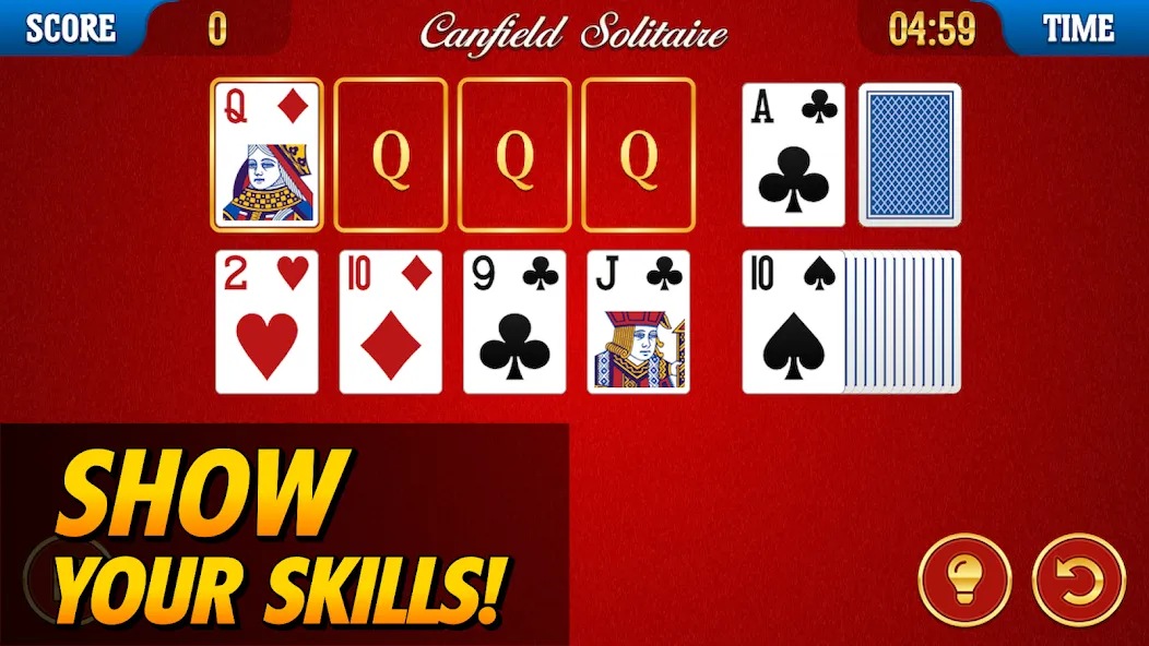 Canfield Solitaire (Кэнфилд пасьянс) [МОД: Бесконечные деньги, Монеты и Мега MOD] Screenshot 5