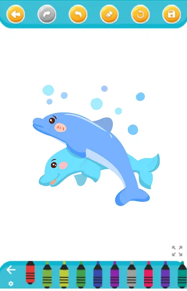 dolphin coloring game (дельфин раскраска игра) [МОД: Меню, Бесконечные монеты и Открытые уровни] Screenshot 1