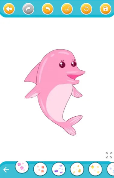 dolphin coloring game (дельфин раскраска игра) [МОД: Меню, Бесконечные монеты и Открытые уровни] Screenshot 2