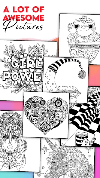 Coloring for adults offline [МОД: Бесконечные деньги, Монеты и Мега MOD] Screenshot 2