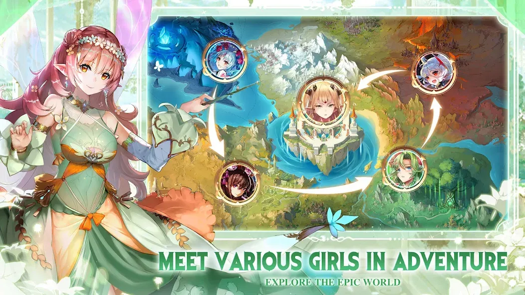 Girls' Connect: Idle RPG [МОД: Много монет, Открытые уровни и Мега MOD] Screenshot 5