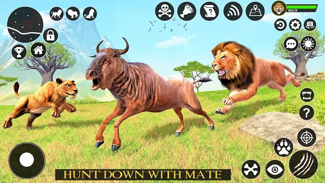 Ultimate Lion Simulator Game (Лайон Симулятор) [МОД: Все открыто, Дополнительные деньги и Меню MOD] Screenshot 1