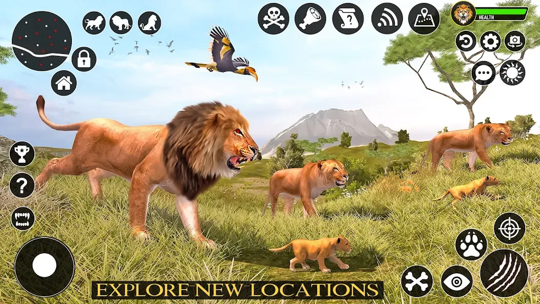 Ultimate Lion Simulator Game (Лайон Симулятор) [МОД: Все открыто, Дополнительные деньги и Меню MOD] Screenshot 2