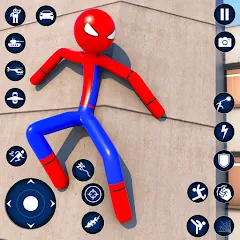 Скачать Spider Game-Stickman Rope Hero [МОД: Меню, Бесконечные монеты и Открытые уровни] | Взлом Spider Game-Stickman Rope Hero на Андроид