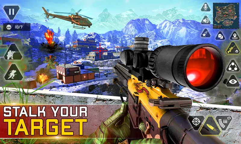 Sniper Gun Shooting game (ИГИ Снайпер Оружие Стрелялки Игры) [МОД: Меню, Бесконечные монеты и Открытые уровни] Screenshot 2