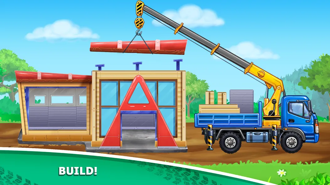 Kids truck games Build a house [МОД: Деньги, Монеты и Меню MOD] Screenshot 4