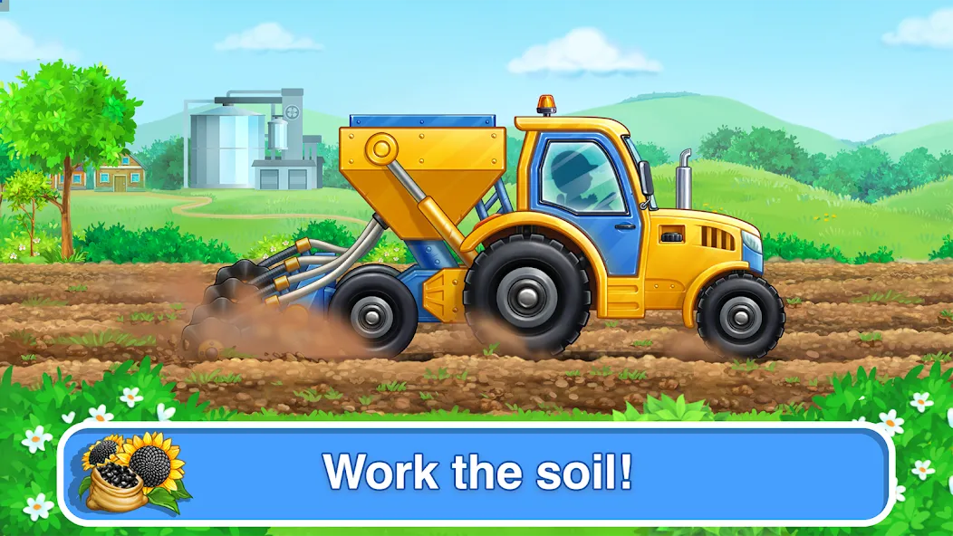 Tractor, car: kids farm games [МОД: Все открыто, Дополнительные деньги и Меню MOD] Screenshot 2