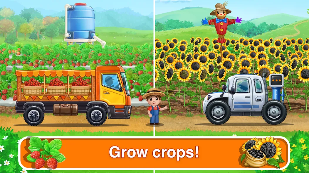 Tractor, car: kids farm games [МОД: Все открыто, Дополнительные деньги и Меню MOD] Screenshot 3