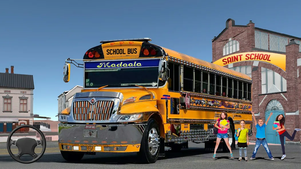 School Bus Transport Simulator (Школьный Автобусный Транспортный Симулятор) [МОД: Много денег, Монет и Все открыто] Screenshot 1