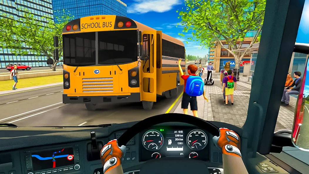 School Bus Transport Simulator (Школьный Автобусный Транспортный Симулятор) [МОД: Много денег, Монет и Все открыто] Screenshot 2