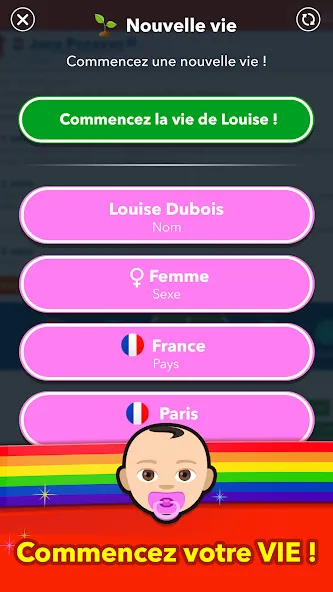 BitLife Français [МОД: Деньги, Монеты и Меню MOD] Screenshot 1