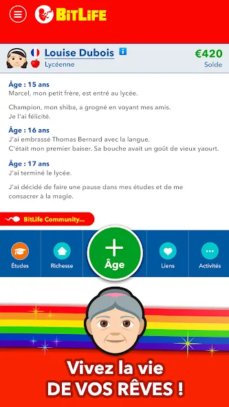 BitLife Français [МОД: Деньги, Монеты и Меню MOD] Screenshot 4