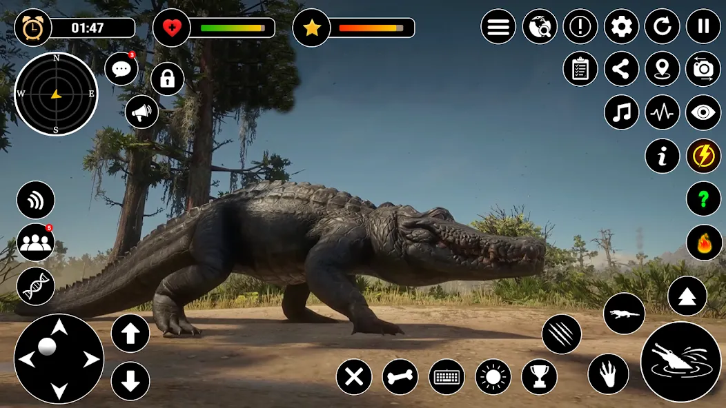 Animal Crocodile Attack Sim (Энимал Крокодайл Аттак Сим) [МОД: Много денег, Монет и Все открыто] Screenshot 1