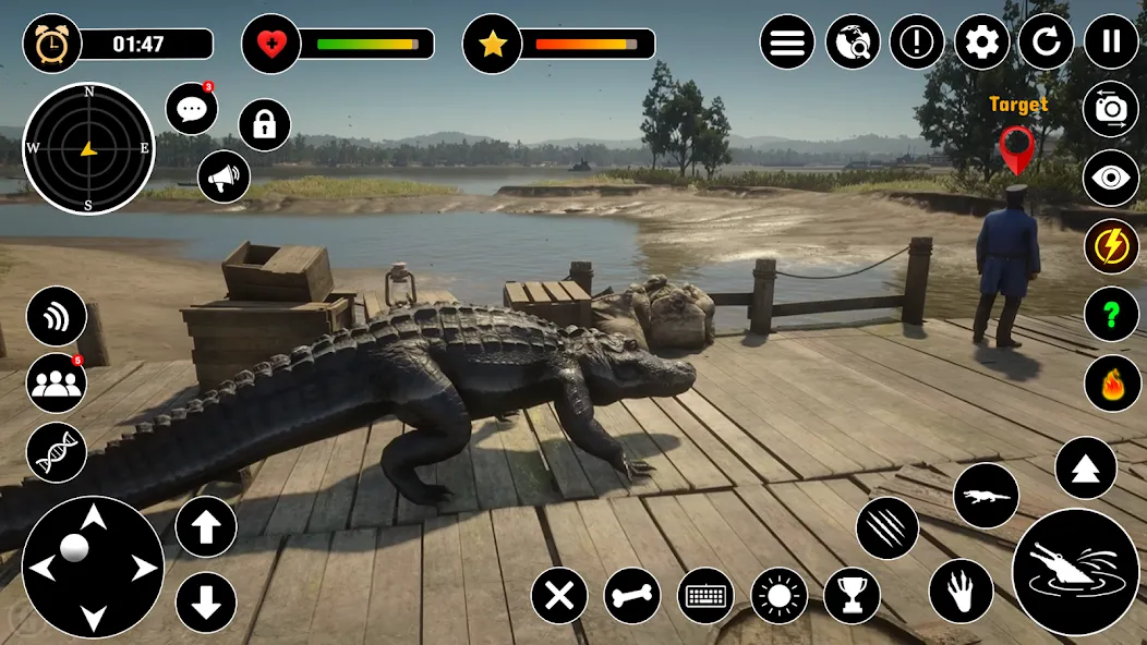 Animal Crocodile Attack Sim (Энимал Крокодайл Аттак Сим) [МОД: Много денег, Монет и Все открыто] Screenshot 2