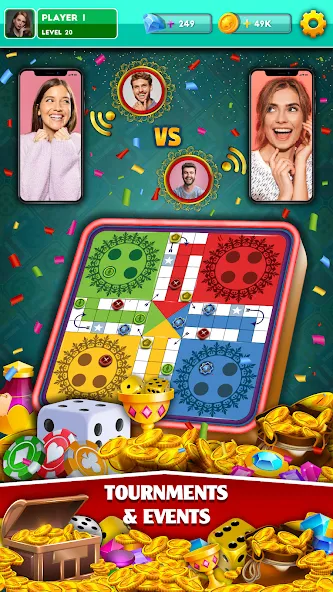Multiplayer Dice Ludo Games (Мультиплеер Дайс Лудо Игры) [МОД: Деньги, Монеты и Меню MOD] Screenshot 3