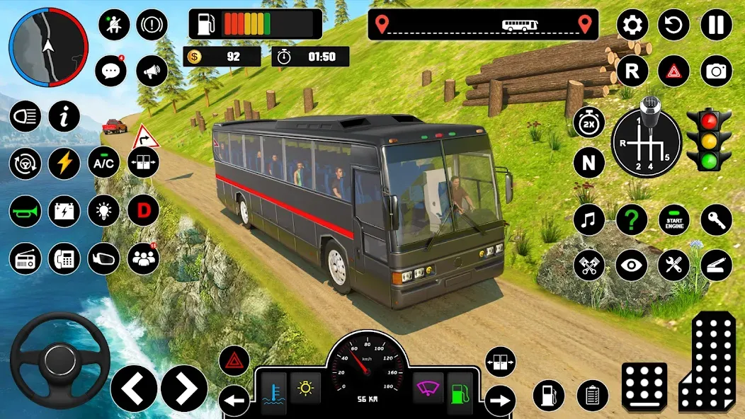 Offroad Bus Simulator Bus Game (Оффроуд Автобус Симулятор Игра) [МОД: Много монет, Открытые уровни и Мега MOD] Screenshot 2