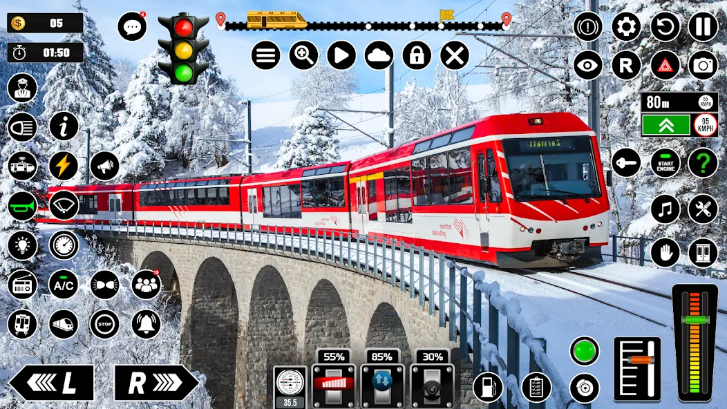 Railway Train Simulator Games [МОД: Много монет, Открытые уровни и Мега MOD] Screenshot 2