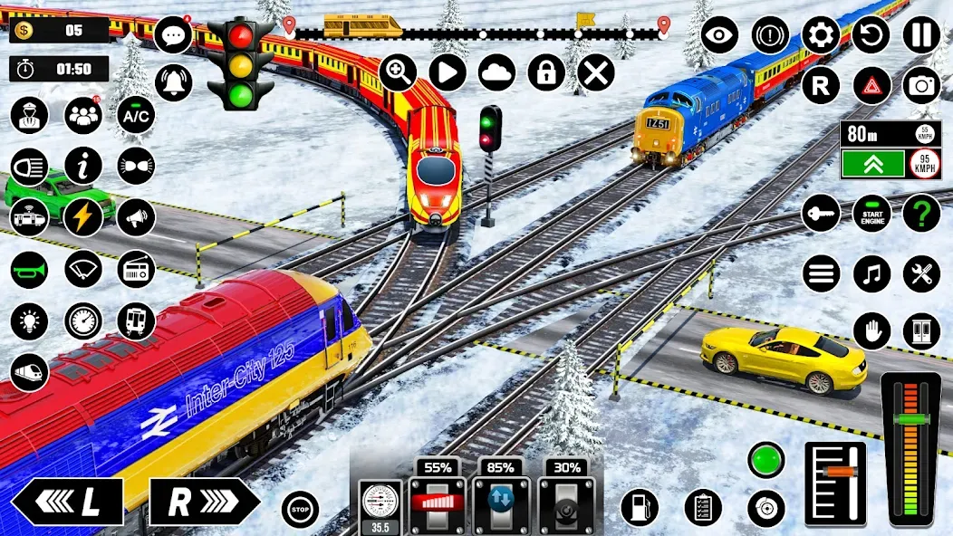 Railway Train Simulator Games [МОД: Много монет, Открытые уровни и Мега MOD] Screenshot 3