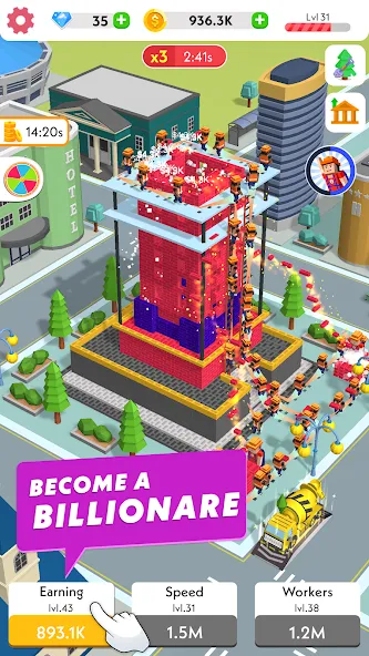 Idle Construction 3D (Айдл Конструкшн 3Д) [МОД: Бесконечные деньги, Монеты и Мега MOD] Screenshot 1