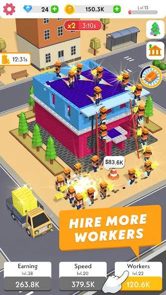 Idle Construction 3D (Айдл Конструкшн 3Д) [МОД: Бесконечные деньги, Монеты и Мега MOD] Screenshot 3