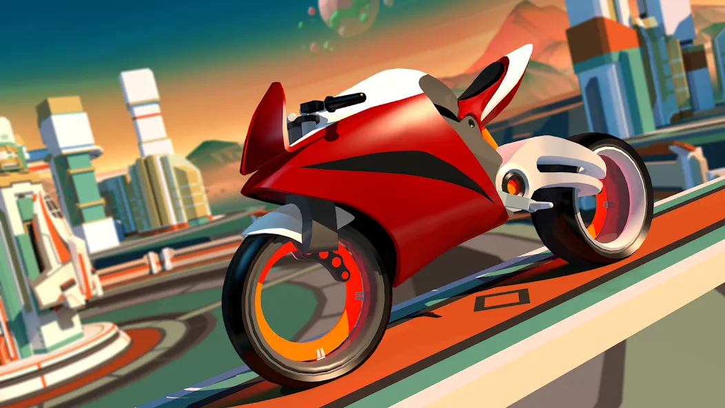 Gravity Rider: Space Bike Race (Гравити Райдер) [МОД: Много монет, Открытые уровни и Мега MOD] Screenshot 2