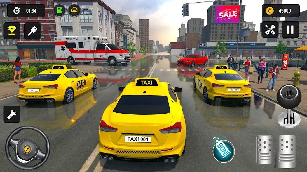 Taxi Simulator 3d Taxi Driver [МОД: Много монет, Открытые уровни и Мега MOD] Screenshot 4
