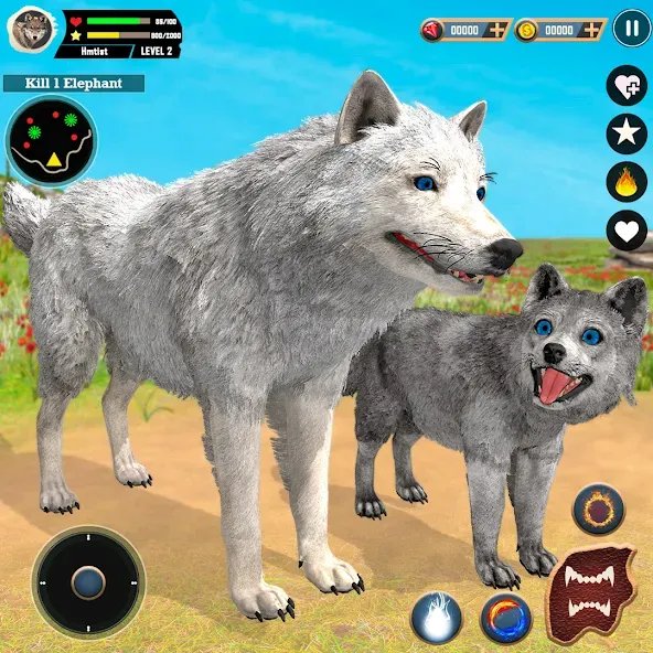 Wild Wolf Simulator Games [МОД: Все открыто, Дополнительные деньги и Меню MOD] Screenshot 1