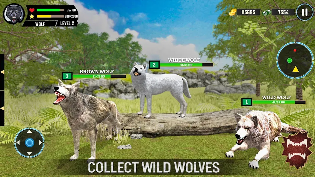 Wild Wolf Simulator Games [МОД: Все открыто, Дополнительные деньги и Меню MOD] Screenshot 3