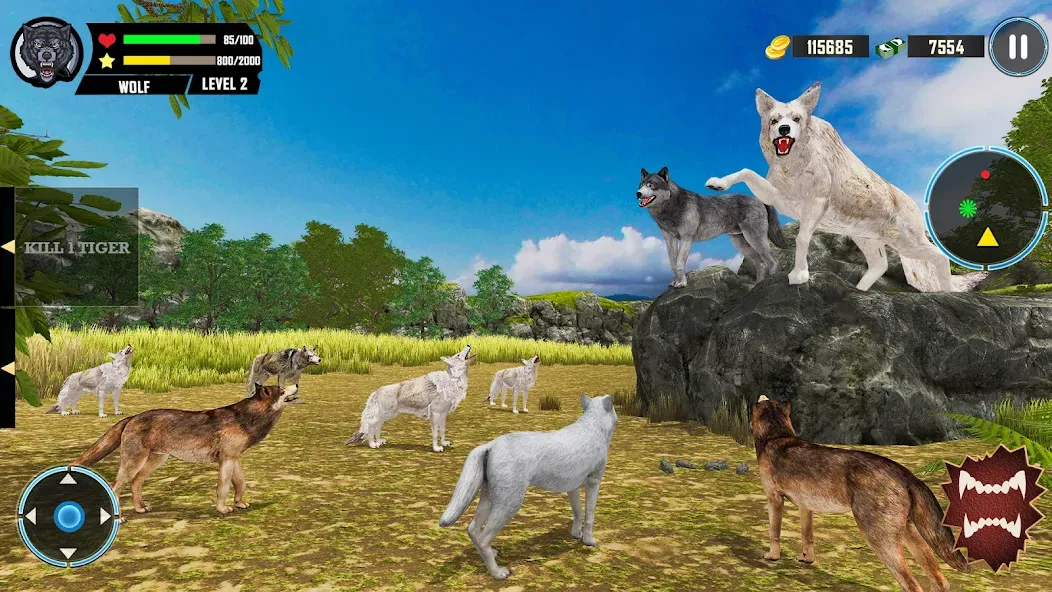 Wild Wolf Simulator Games [МОД: Все открыто, Дополнительные деньги и Меню MOD] Screenshot 5