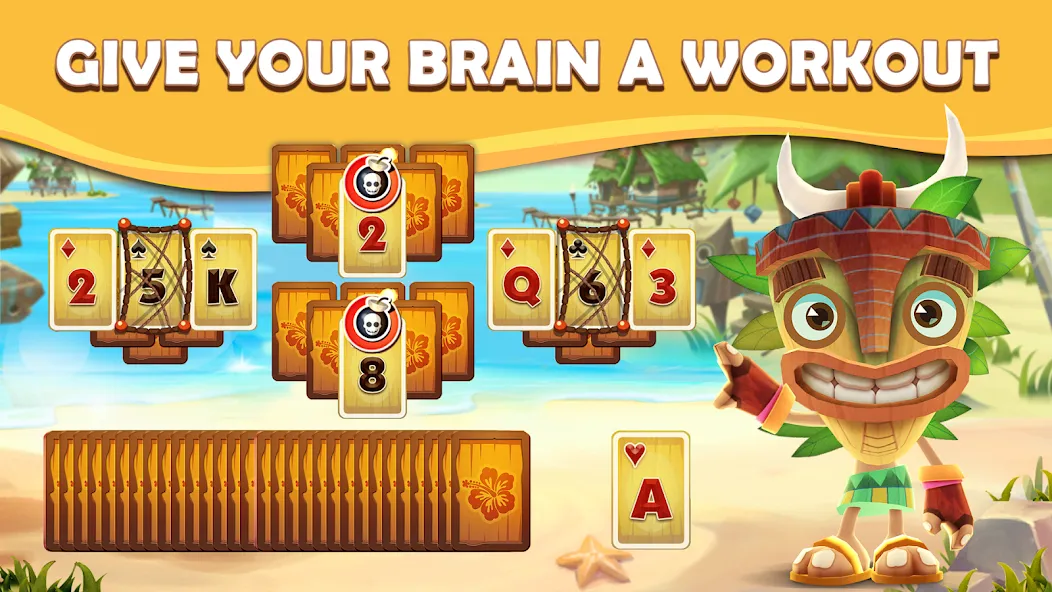 Tiki Solitaire TriPeaks (Тики Солитер ТриПикс) [МОД: Все открыто, Дополнительные деньги и Меню MOD] Screenshot 1