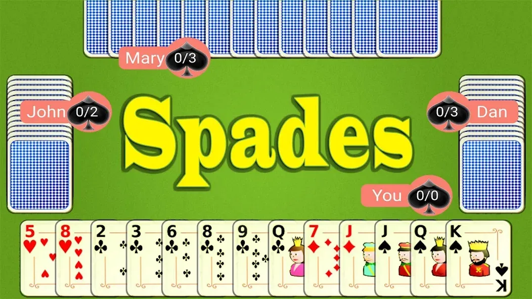 Spades Mobile [МОД: Деньги, Монеты и Меню MOD] Screenshot 1