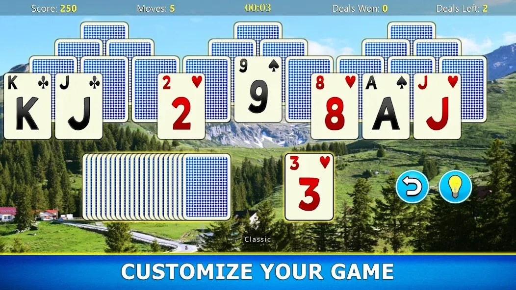 TriPeaks Solitaire Mobile [МОД: Деньги, Монеты и Меню MOD] Screenshot 3