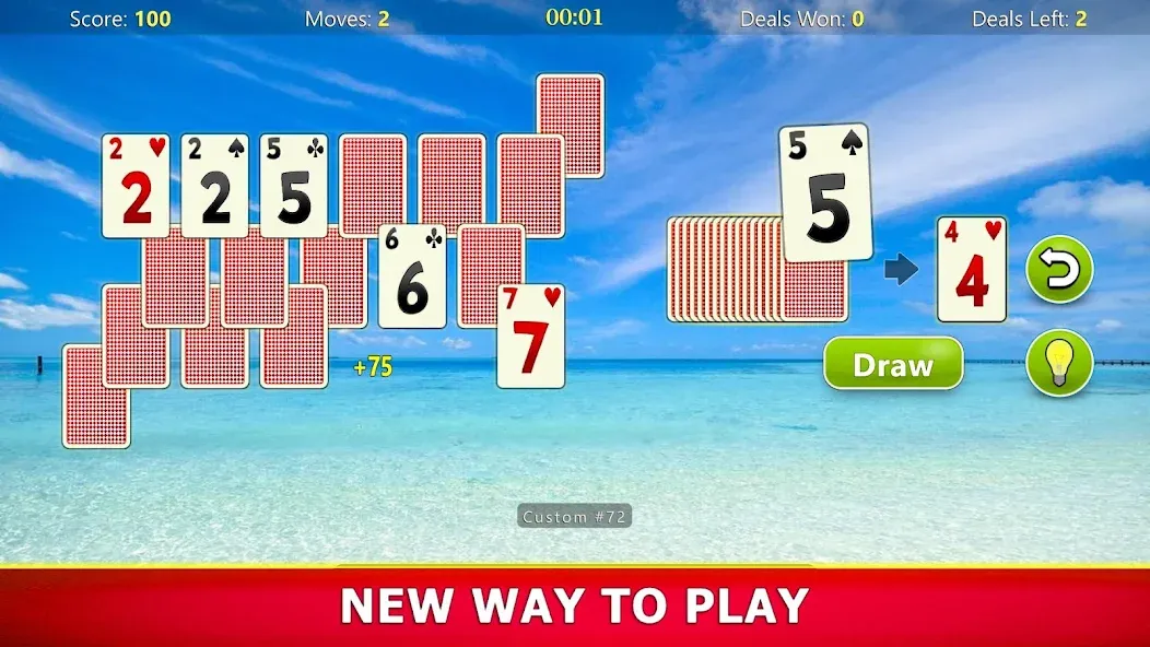 TriPeaks Solitaire Mobile [МОД: Деньги, Монеты и Меню MOD] Screenshot 4