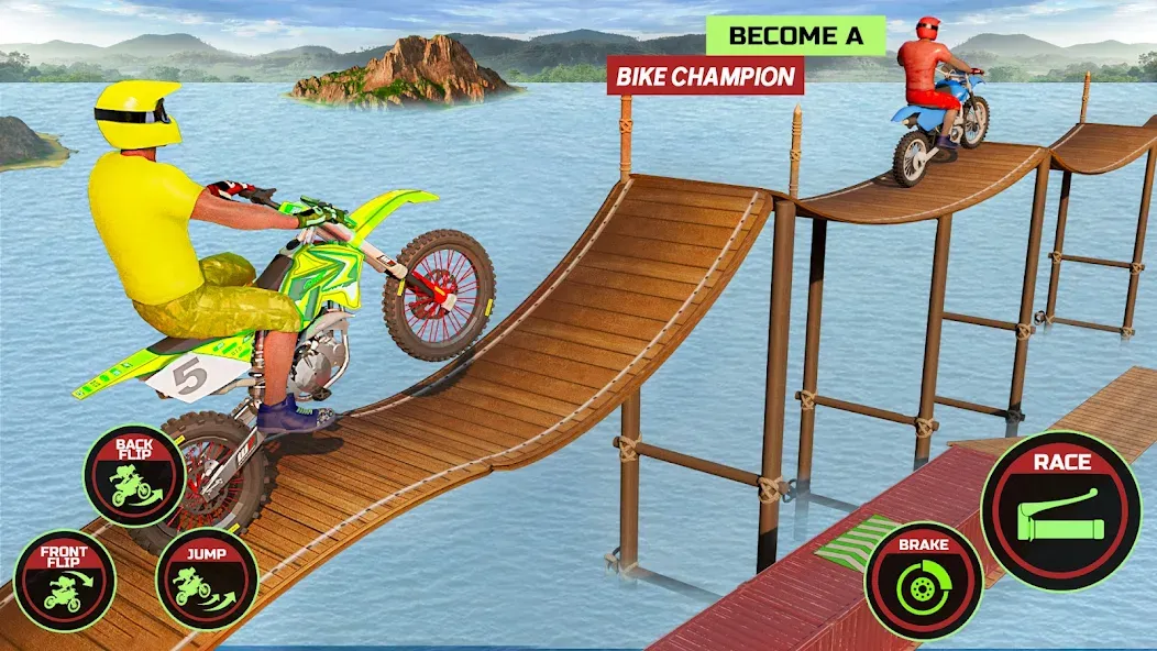 Motor Bike Stunt Racing Games (Мотор Байк Стант Гонки Игры) [МОД: Деньги, Монеты и Меню MOD] Screenshot 1