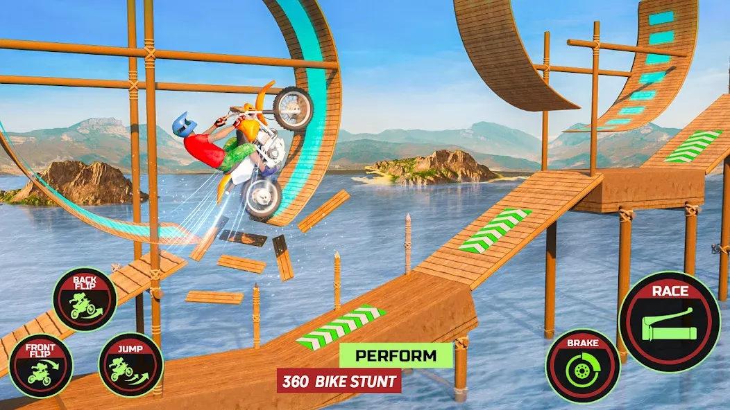 Motor Bike Stunt Racing Games (Мотор Байк Стант Гонки Игры) [МОД: Деньги, Монеты и Меню MOD] Screenshot 2