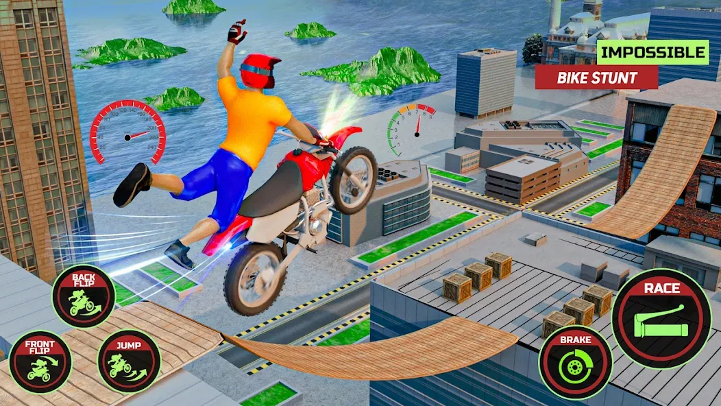 Motor Bike Stunt Racing Games (Мотор Байк Стант Гонки Игры) [МОД: Деньги, Монеты и Меню MOD] Screenshot 3