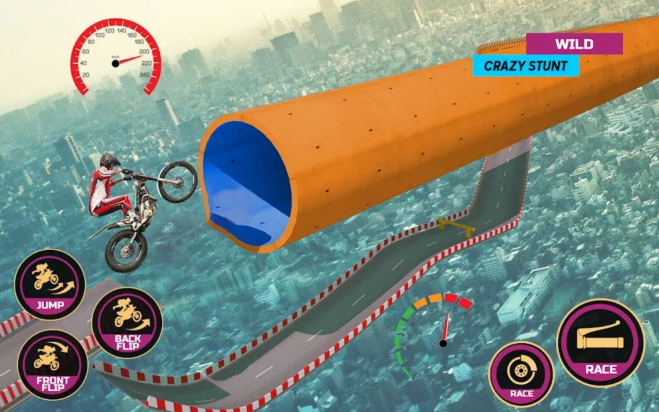 Racing Bike Stunt Games Master (Гонки на мотоциклах Мастер игр в трюки) [МОД: Деньги, Монеты и Меню MOD] Screenshot 3